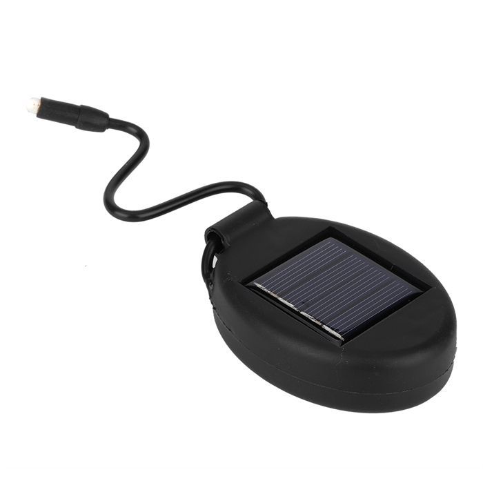 Lámpara solar impermeable para macetas; Iluminación exterior para balcón y jardín, color negro.