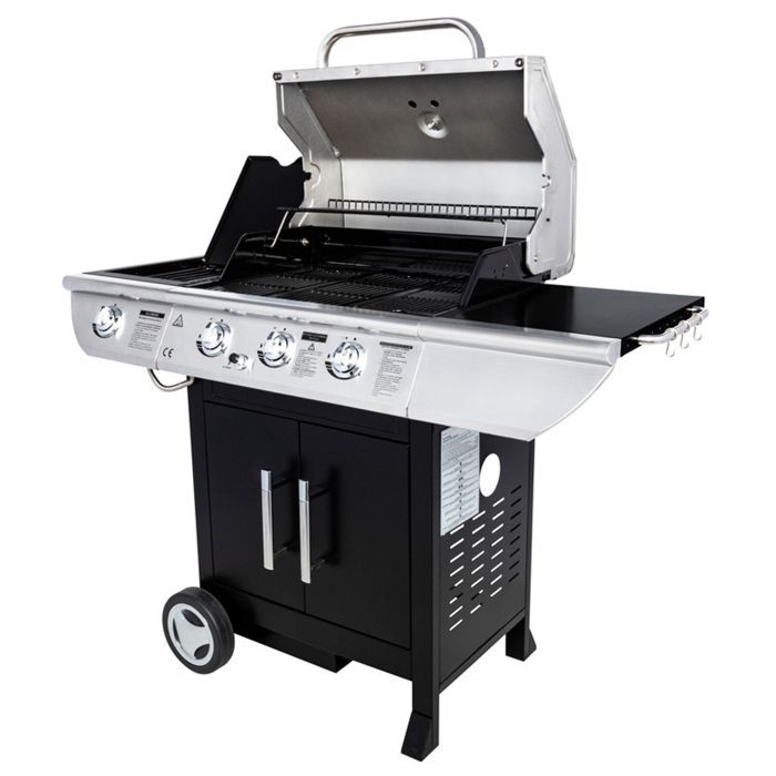 Gas barbecue - SOMAGIC - BALTIMORE - 3 burners - Side burner - Enameled cast iron griddle and cooking grates