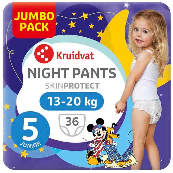 Kruidvat Night Pants Junior 5 пелене, џамбо паковање<br>36 комада
