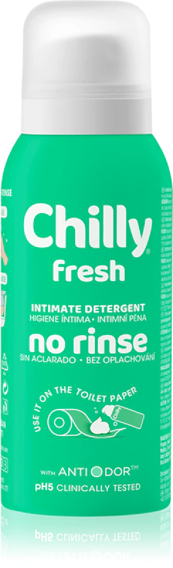 Osviežujúca čistiaca pena Chilly Fresh No Rinse pre intímnu hygienu