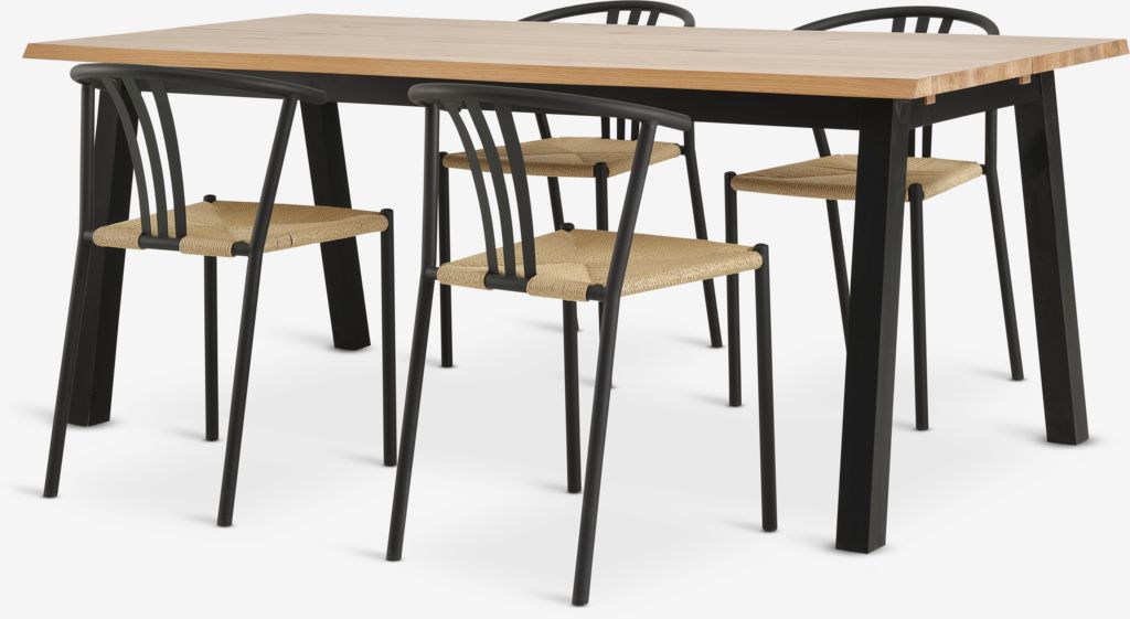 SKOVLUNDE JYDERUP SKOVLUNDE L200 stol prirodni hrast 4 JYDERUP crna/prirodna
