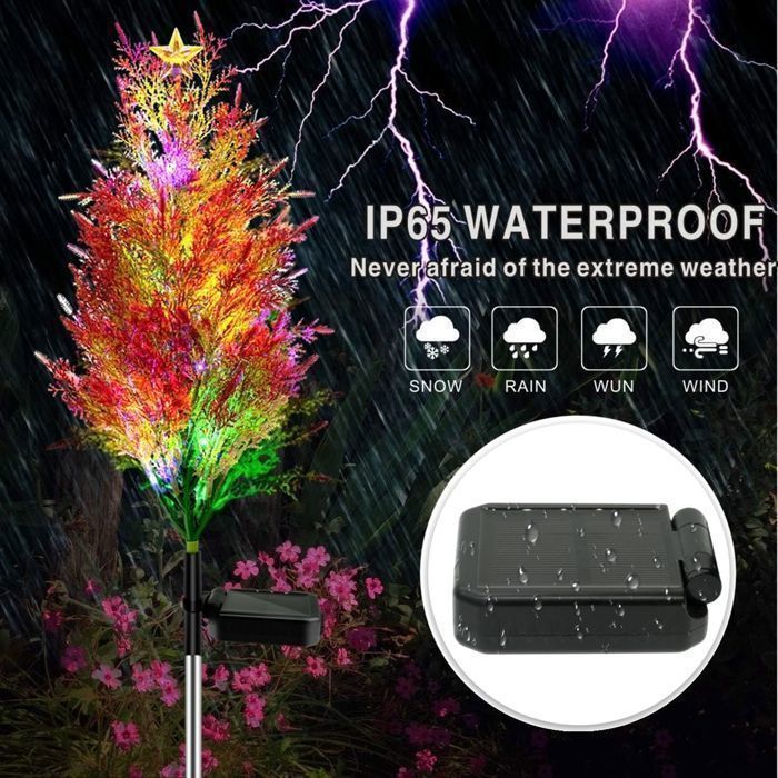 Set van 4 buitenlampen op zonne-energie, kleurrijke LED-lampjes, waterdicht, voor gazon, terras, cadeau, Halloween, kerstdecoratie