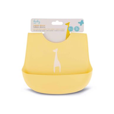 Baby Wells silikoninen ruokalappu, keltainen, 1 kpl.