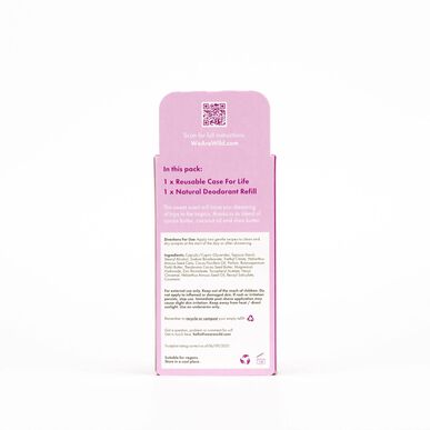 „Wild“ daugkartinio pildymo natūralus dezodorantas su kokosu ir vanile. Natūralaus dezodoranto dėžutė ir papildymas. Kokosas. 40 g. 40 g.