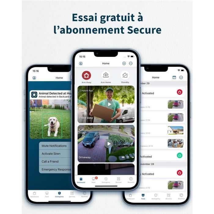 Arlo Essential 2 HD,Caméra de Surveillance WiFi Extérieure Sans Fil,Autonomie de 6 mois,Vision Nocturne Couleur,Éclairage,Sirène