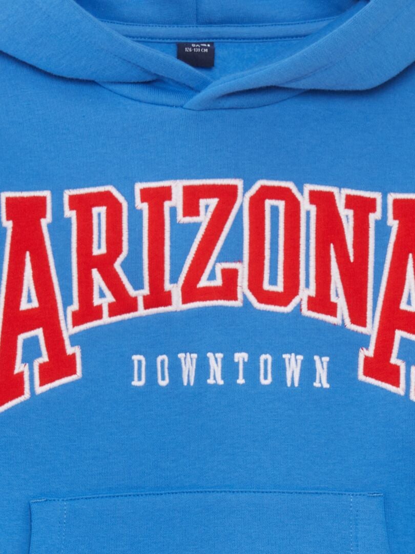 Fleece sweatshirt met USA-print - BLAUW