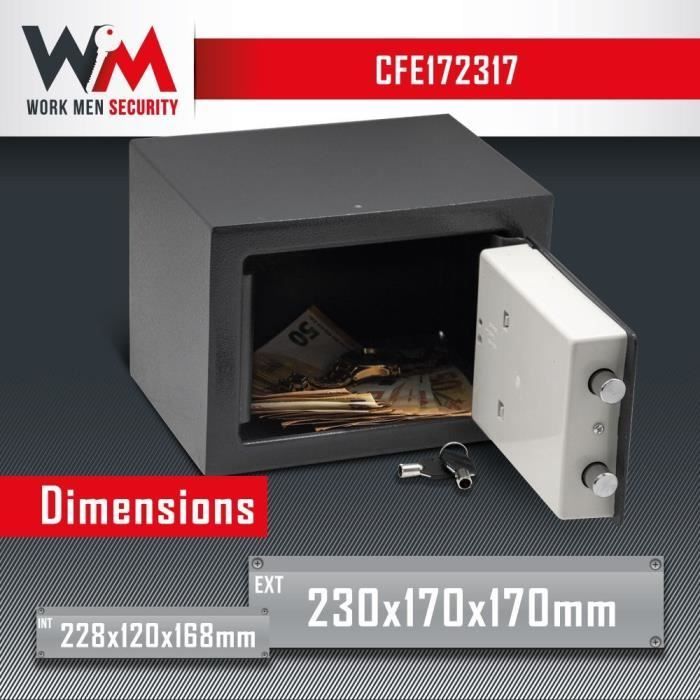 Electronic safe - Work Men Security - CFE172317 - External dimensions 17 x 23 x 17 cm