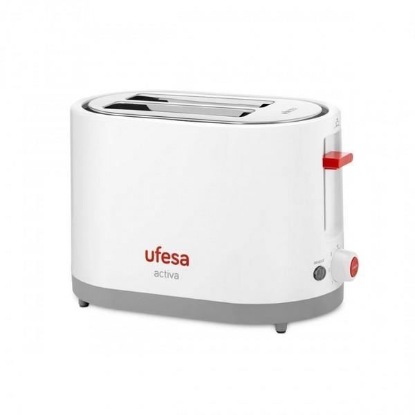 Tostapane UFESA TT7385 - 2 fette - 800W - Vassoio raccoglibriciole scorrevole - Grigio, Rosso, Bianco