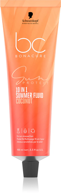 Schwarzkopf Professional BC Bonacure Sun Protect 10-em-1 Fluido de Verão: fluido hidratante para cabelos expostos aos efeitos nocivos da luz solar.