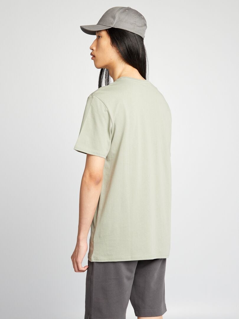 T-shirt met ronde hals van jersey - GROEN