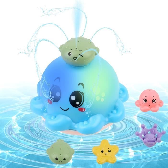 Juguetes de baño para bebés - Juegos de baño para bebés y niños de 1, 2, 3 y 4 años - Juguete rociador de agua con forma de pez