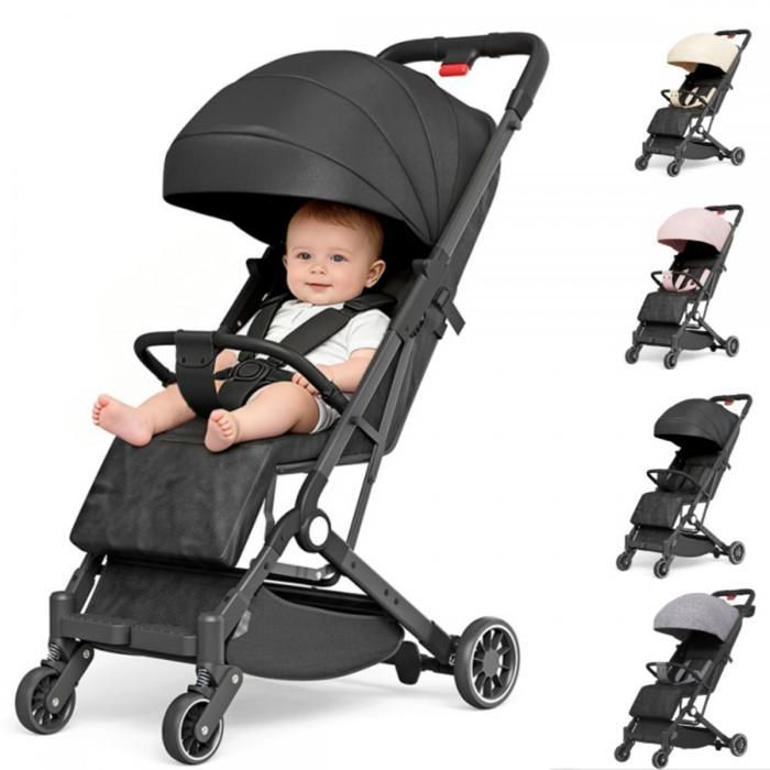 Cochecito combinado 2 en 1 MIPAN - Negro - Cochecito multiasiento - Plegable + reclinable - Cochecito compacto de 0 a 15 kg