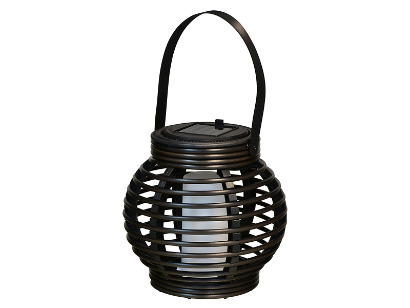 Lampion solarny Robinia LED z tworzywa sztucznego brązowo-czarny