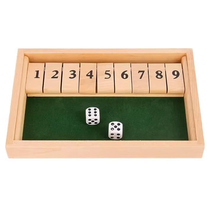 Board Game - Shut The Box - Classic Wooden Game - Dice Game - Educational for Children