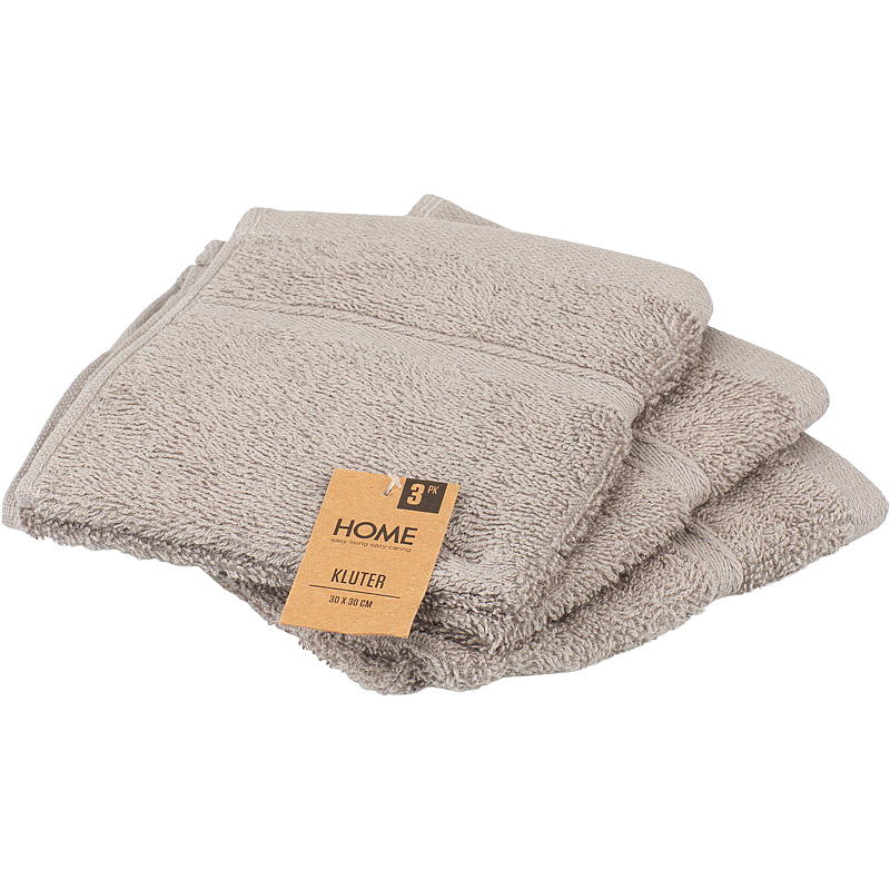 Hjemmestoff Villa 3-pakning 30x30 cm mørk beige