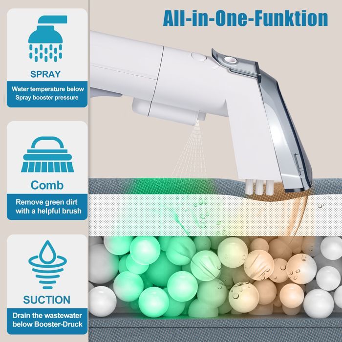 Smacchiatore portatile - 400 W/9 kPa/tubo flessibile da 1,17 m - cavo di alimentazione da 5 m - serbatoio da 0,8 l/1 l - Detergente per acqua e liquami