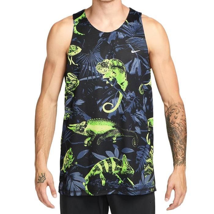 Camiseta sin mangas reversible de baloncesto Nike para hombre, color negro/amarillo.