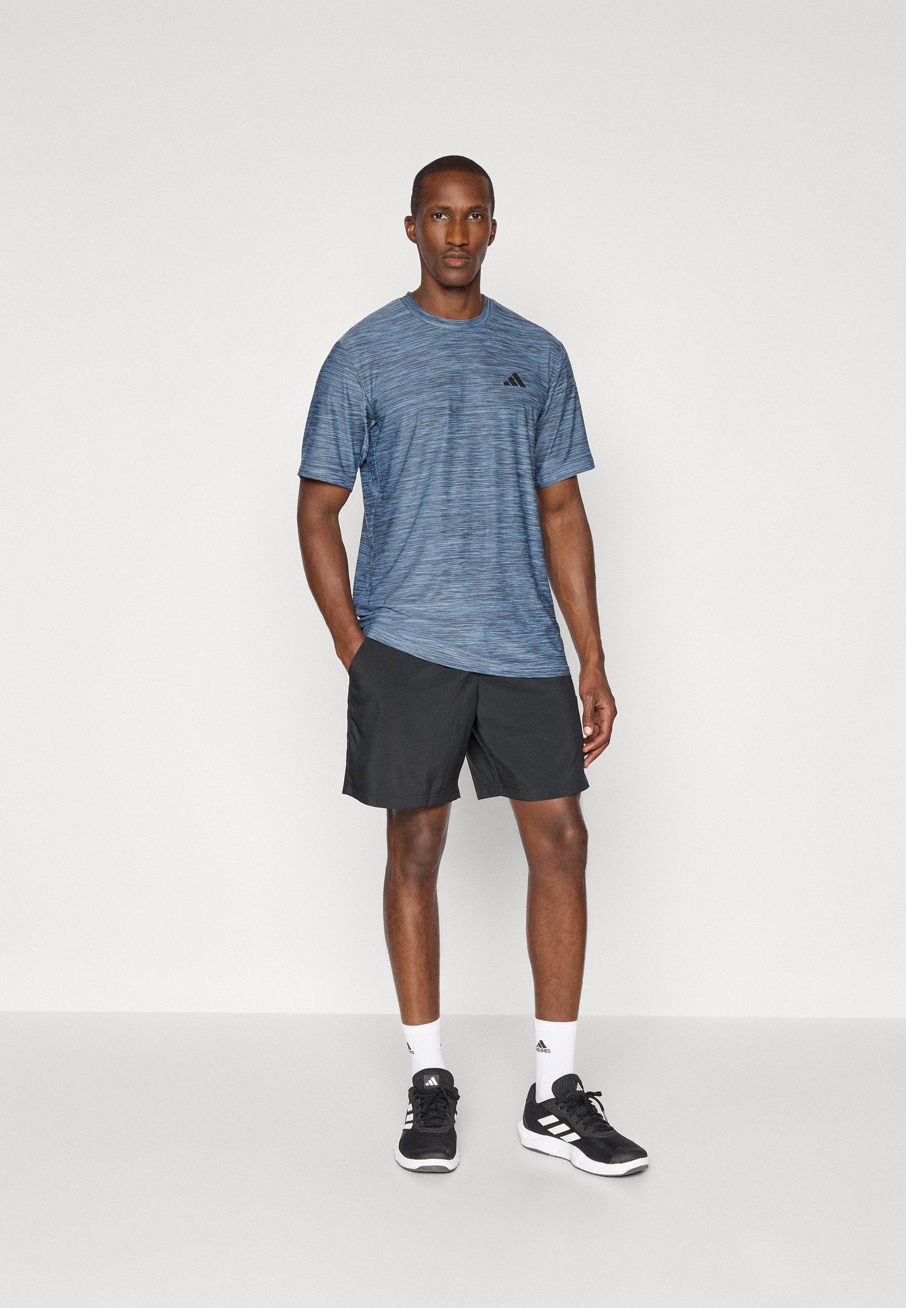 adidas Performance STRETCH - Sport-T-Shirt - leuchtend blau/schwarz