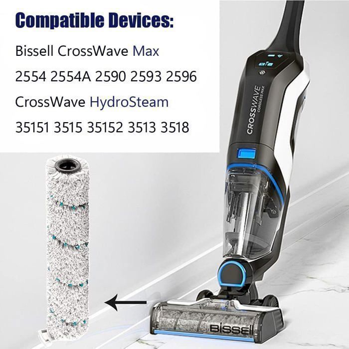 Accesorios para la aspiradora multiusos Bissell CrossWave X7 Pet Pro 2955N, 3479N: 2 filtros de repuesto y 2 rodillos.