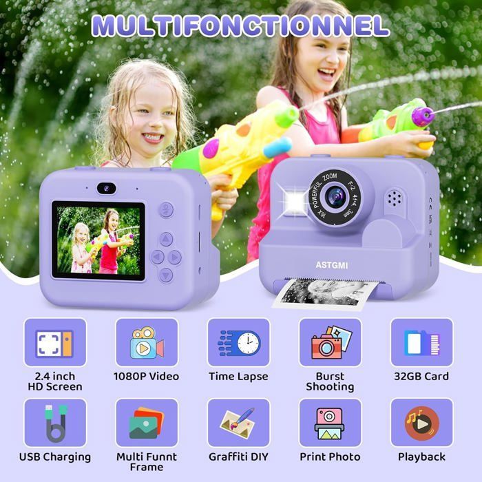 Appareil Photo Instantané Enfant 2.4