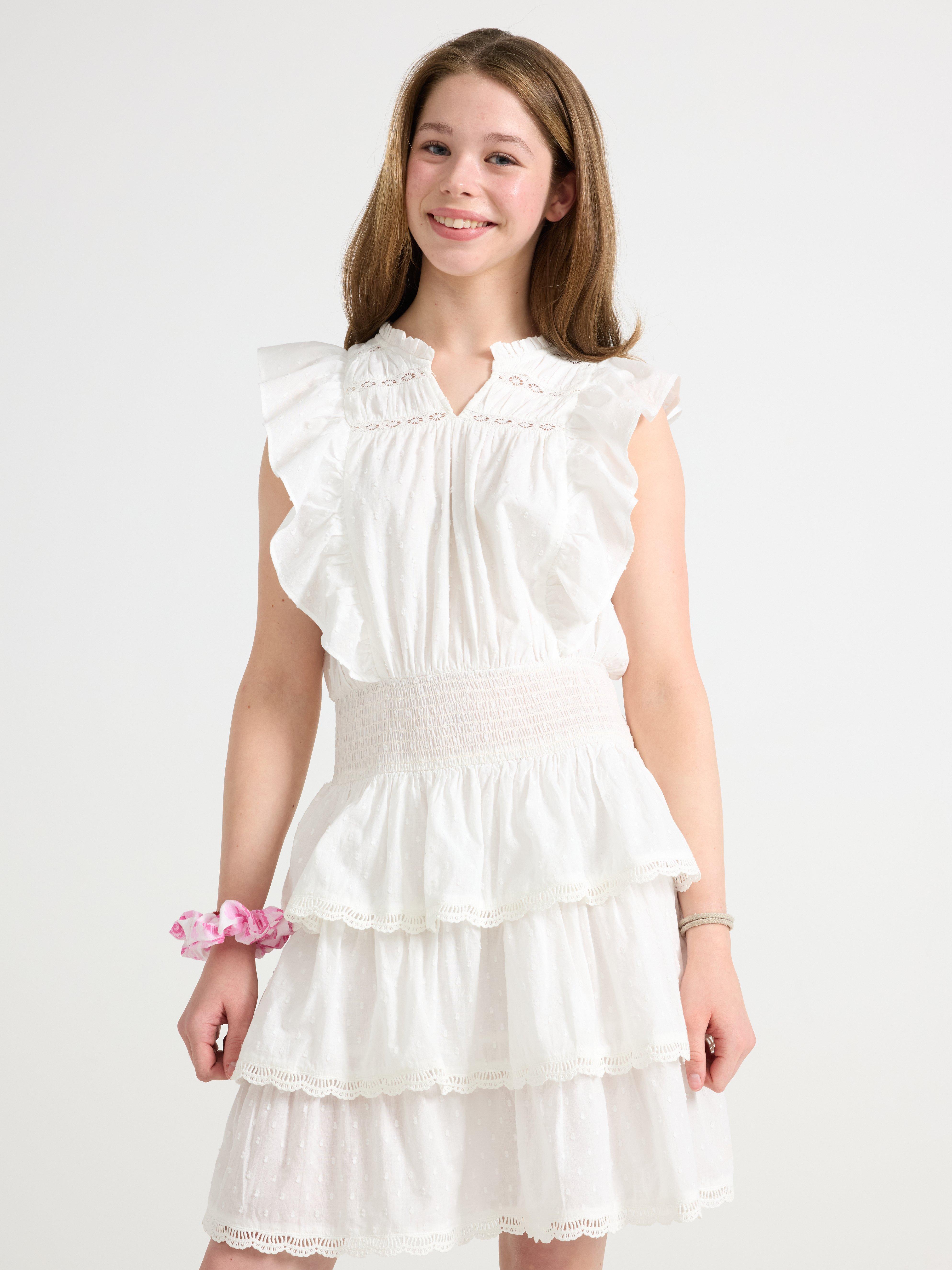Rochie cu volane Off White