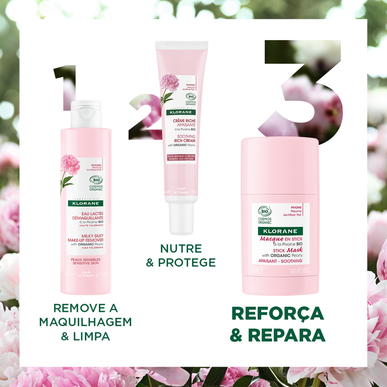 Klorane Peony Stick Mask, Luomupioni-naamio, Rauhoittava herkälle iholle, 25g