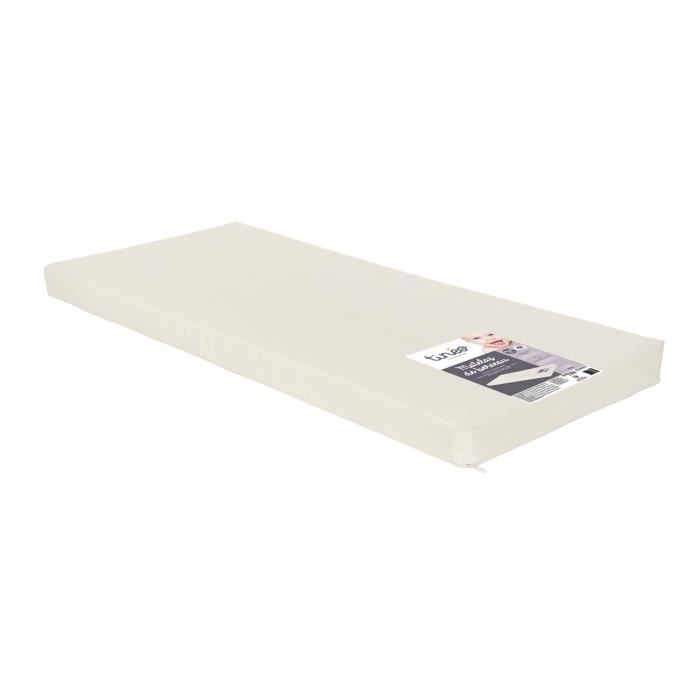 Materasso per culla TINEO 80 cm x 40 cm x 5 cm - Rivestimento sfoderabile - Prodotto in Francia - Non trattato