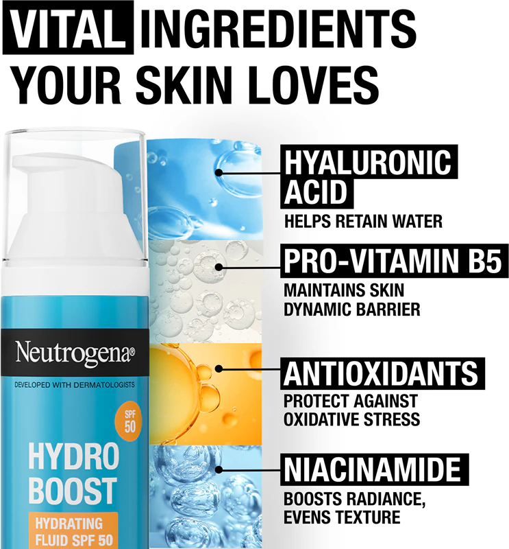 Ľahký hydratačný fluid Neutrogena Hydro Boost® SPF 50