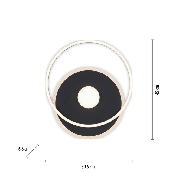 Domino LED ceiling light, round, 45 x 39.5 cm