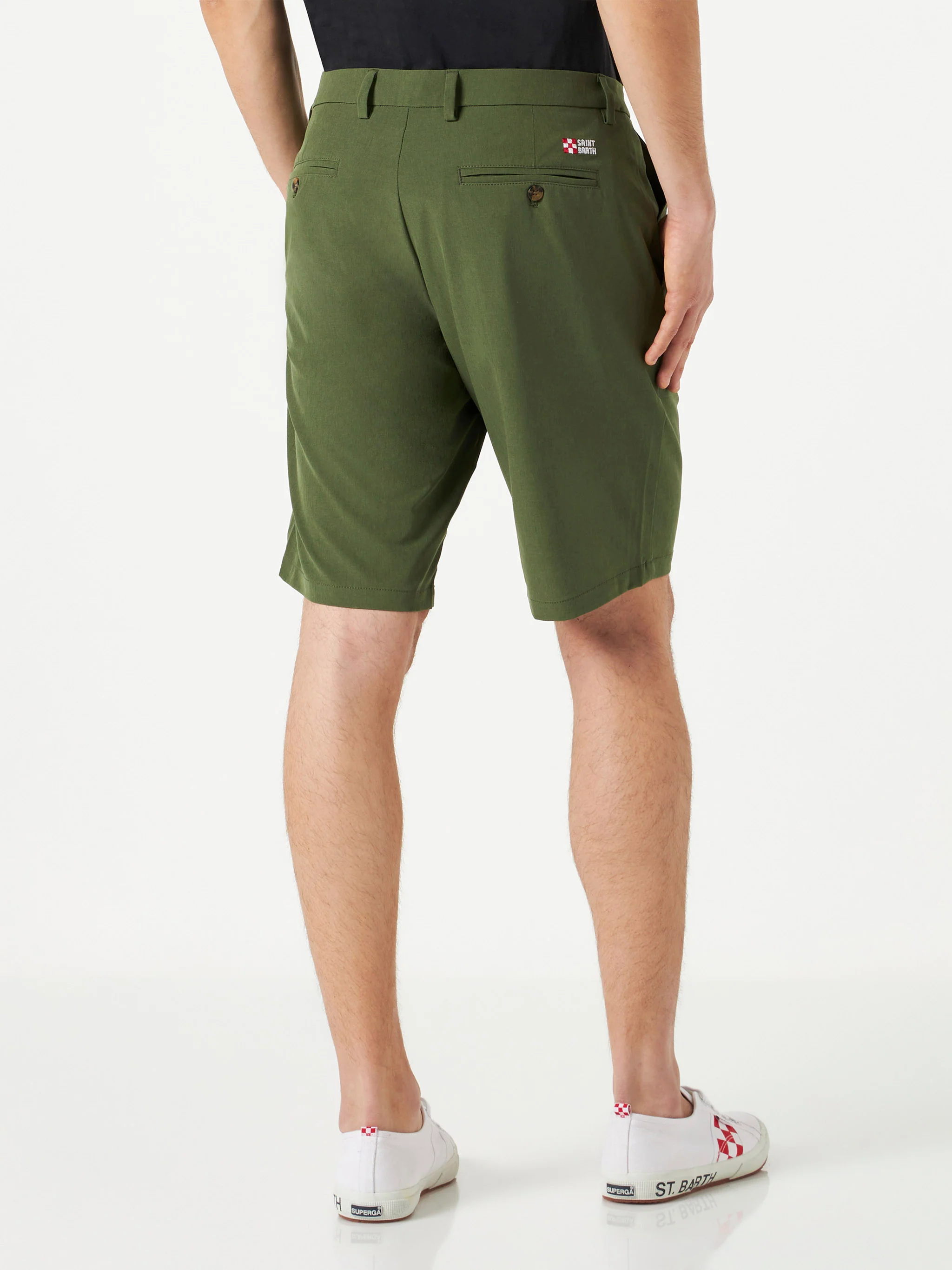 Bermudashorts voor heren in legergroen