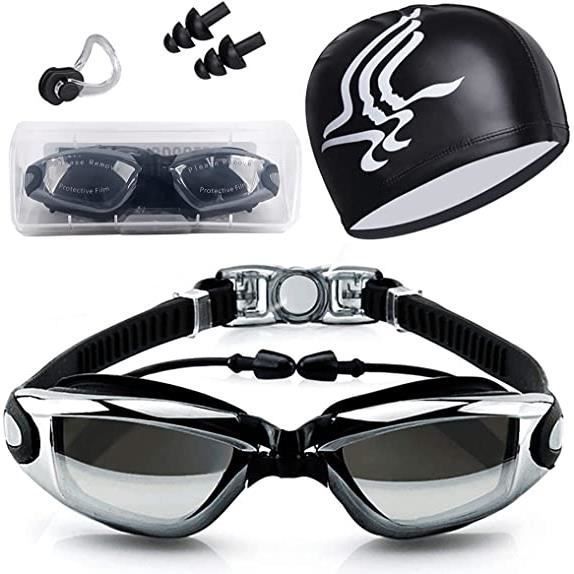 Lunettes de Natation, Lunettes de Natation Anti-UV et Anti-buée, et Libre Pince-Nez, Bonnet de bain, des Bouchons d'oreille