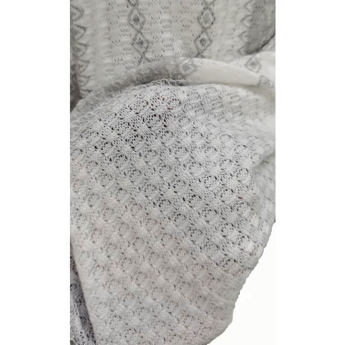 Suéter de punto suave de manga larga con cuello en V y rayas para mujer, estilo casual y elegante, ideal para primavera y otoño, color gris.