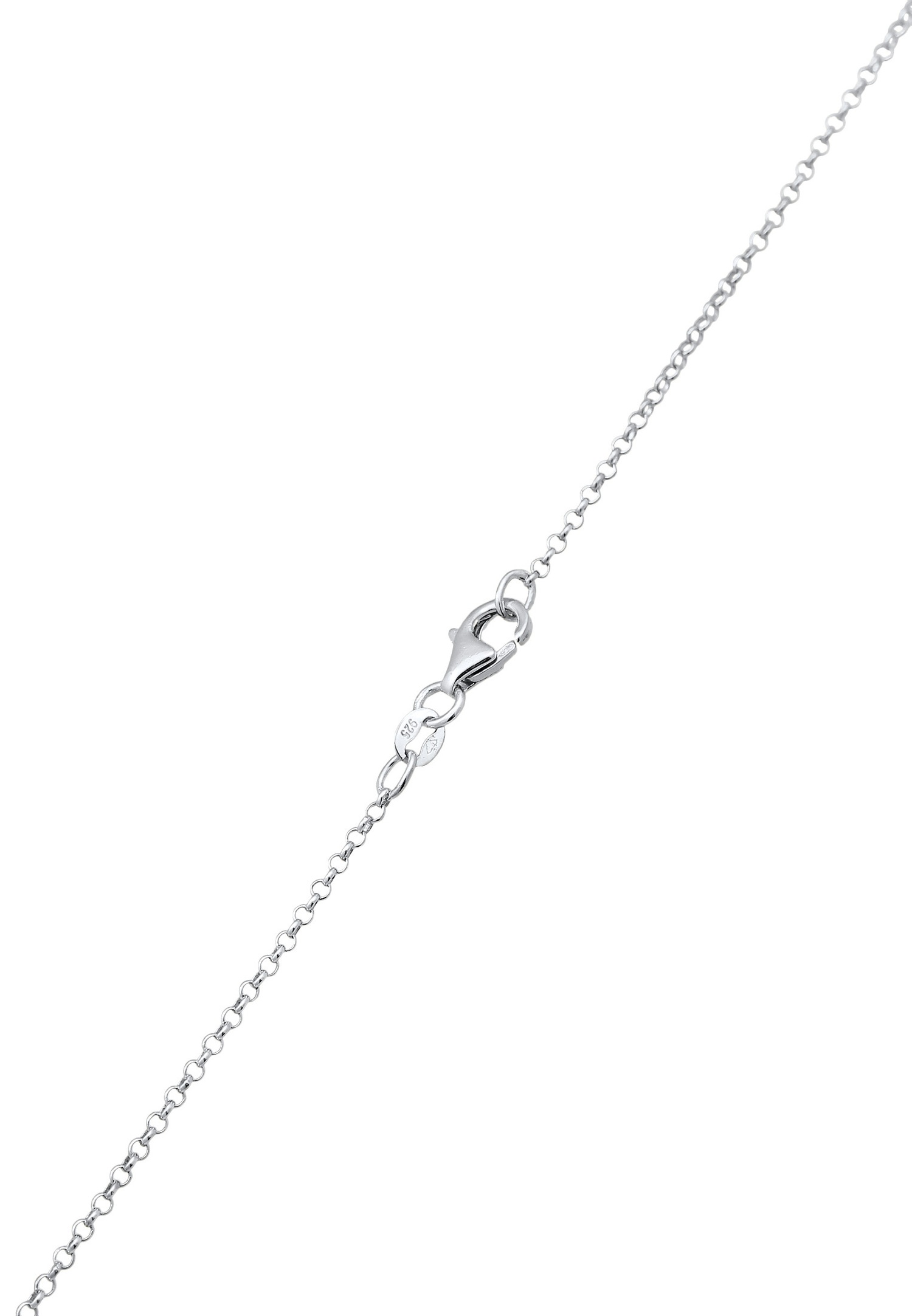 Elli Femmes Pendentif Rond Classique avec Perle Synthétique en Argent 925 Sterling