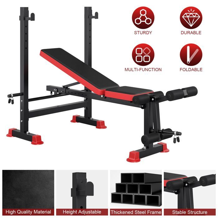 Dripex Banc de Musculation Banc réglable pour l'entraînement Banc inclinable pour Exercice Gymnastique à Domicile/Bureau