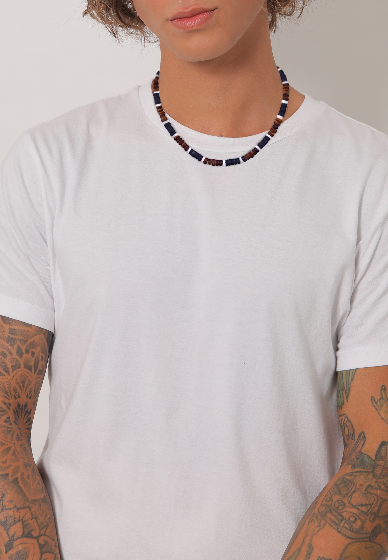 KUZZOI Hommes Heishi Perles Vintage Surfer en argent sterling 925