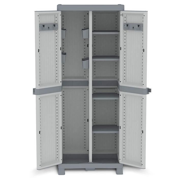 Armoire haute de jardin à balais en résine pour terrasse extérieur 3700UW