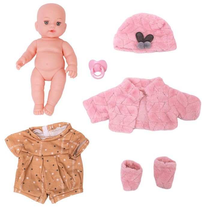Poupon Poupee bebe 12 pouces interactive silicone Doll nouveau-ne enfant Mignonne Jouet playmate Cadeau-a3