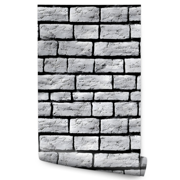 Tapeta Szara Cegła Mur Efekt 3D