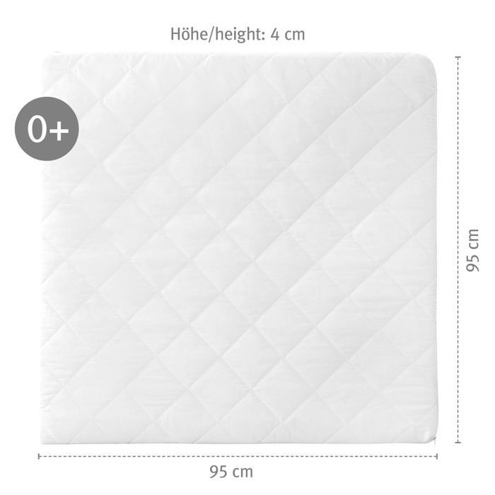 Matelas pour Parc Bébé ROBA - 100 x 100 cm - Déhoussable - Blanc