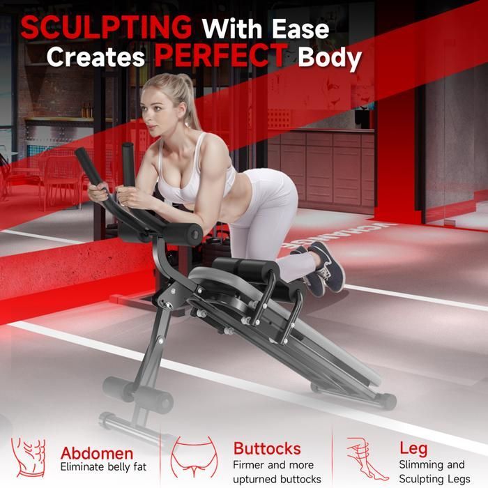 Opvouwbaar buikspierapparaat - Dskeuzeew - Maximaal draagvermogen 150 kg - LCD-monitor - Fitnessapparatuur voor het hele gezin