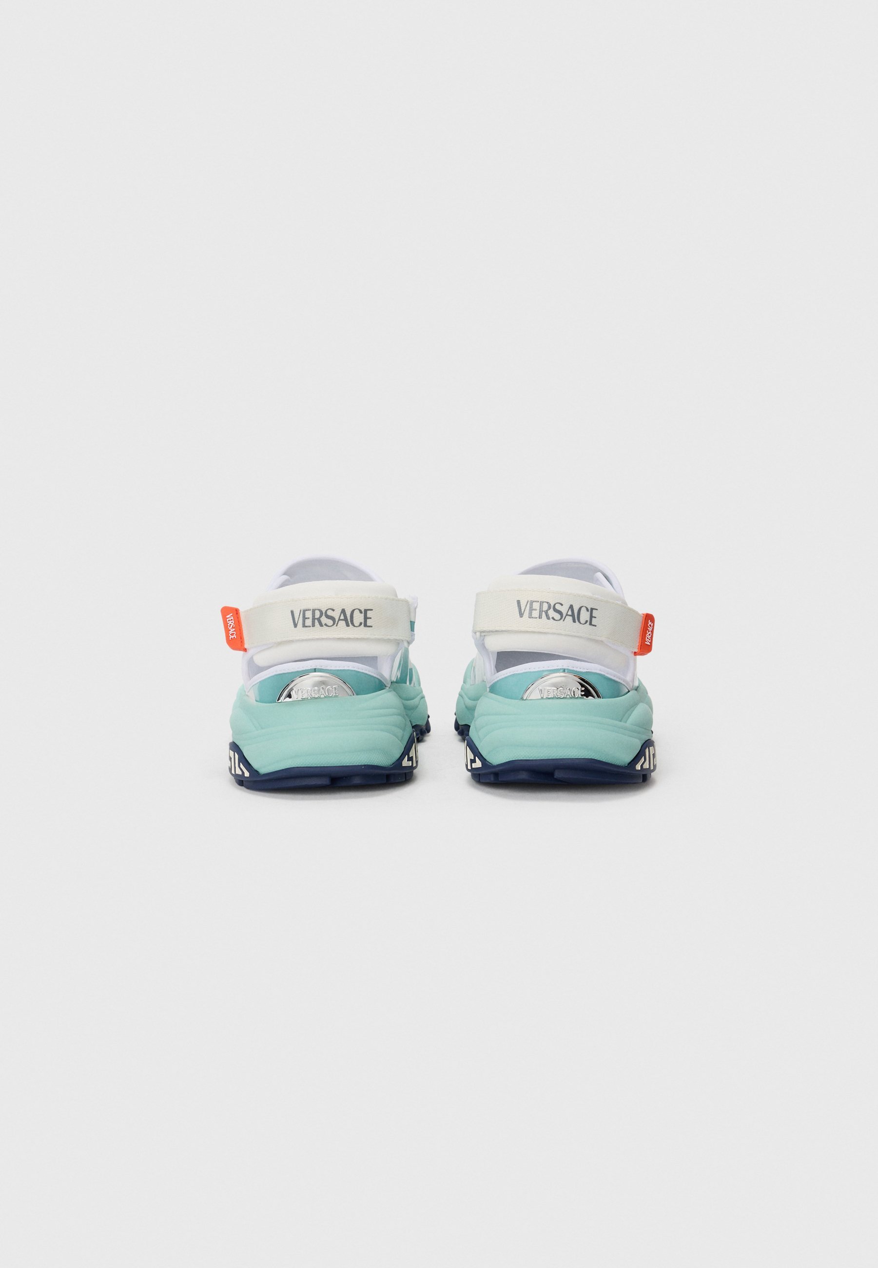 Baskets Versace - blanches/bleu clair