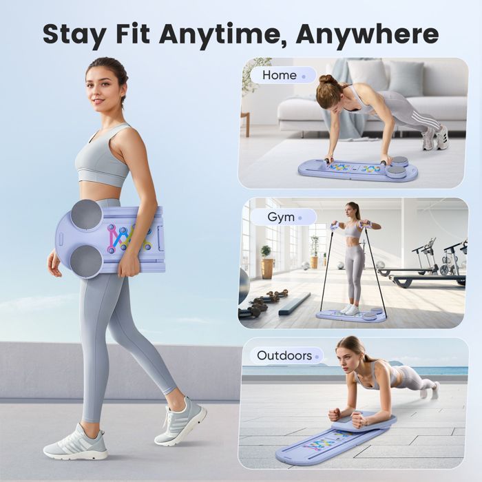 Macchina Pilates Reformer 5 in 1 per uso domestico, tavola addominale pieghevole con rimbalzo automatico, ruota addominale per Pilates