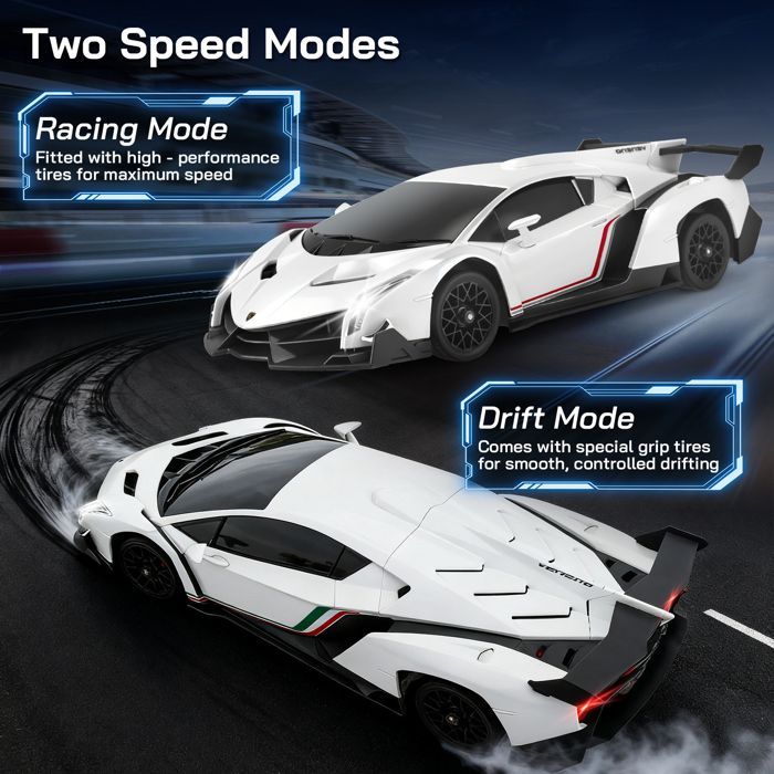 Lamborghini Voiture télécommandée 2,4 GHz 1:18 4WD RC Drift avec yeux LED, 5 km/h, mini Drift voiture, télécommandée, 2,4 GHz