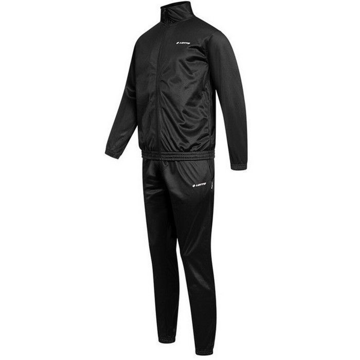 Conjunto deportivo para hombre - LOTTO - Negro - Chaqueta y pantalón - 100% poliéster - Transpirable