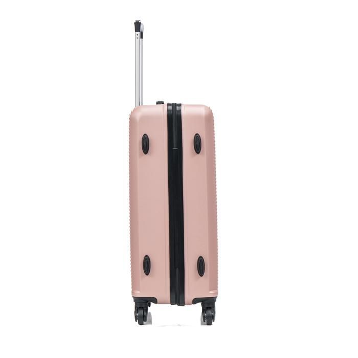 Valigia da cabina 55x35x25cm con beauty case | Valigia da weekend CELIMS | ABS | Lucchetto | 4 ruote a 360° | Oro rosa