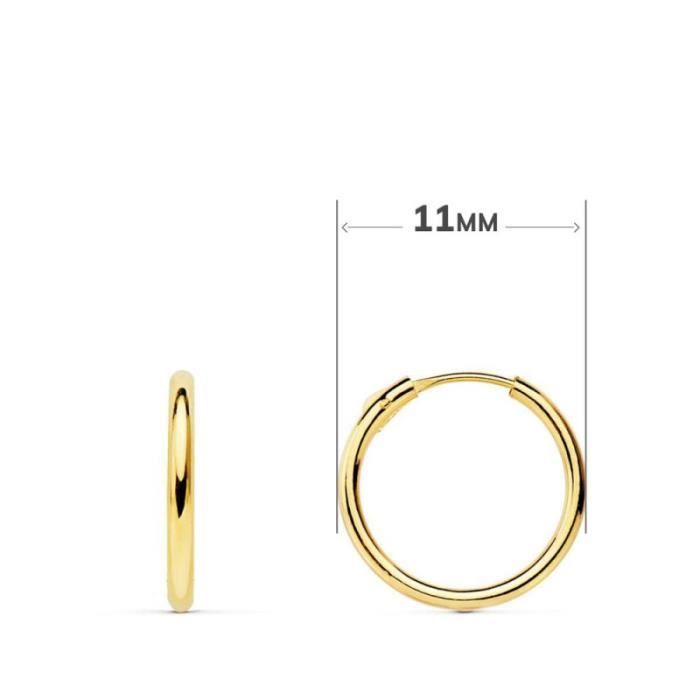 Boucles d'Oreilles Créoles Or 18 Carats 750/000 Jaune - Charms Coeurs Pendants - L'ATELIER D'AZUR