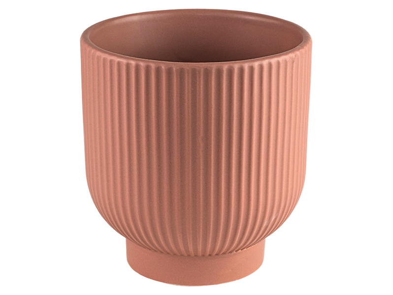 Osłonka na doniczkę Terra ceramiczna 16,5 cm łososiowa