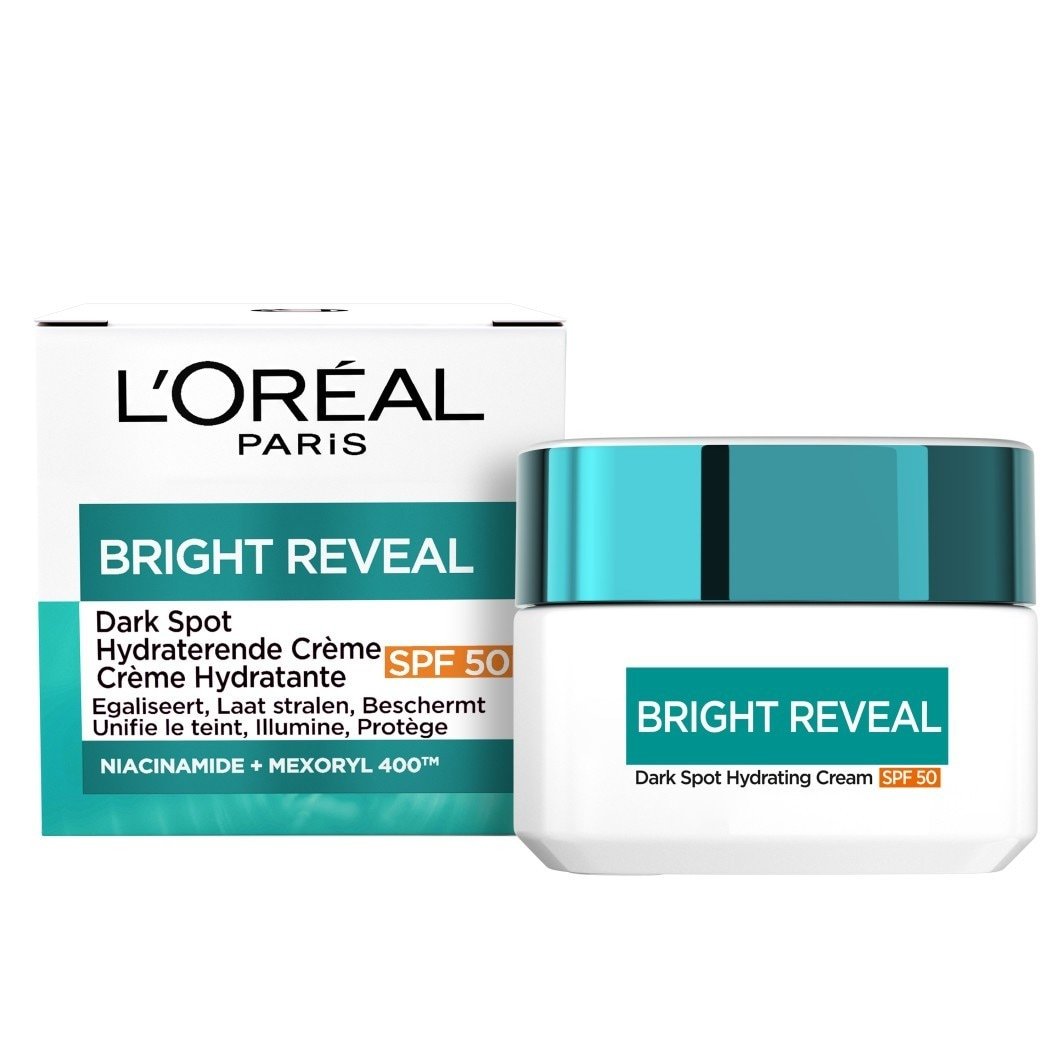 „L'Oréal Paris Bright Reveal“ dieninis drėkinamasis kremas nuo pigmentinių dėmių SPF 50 – 50 ml