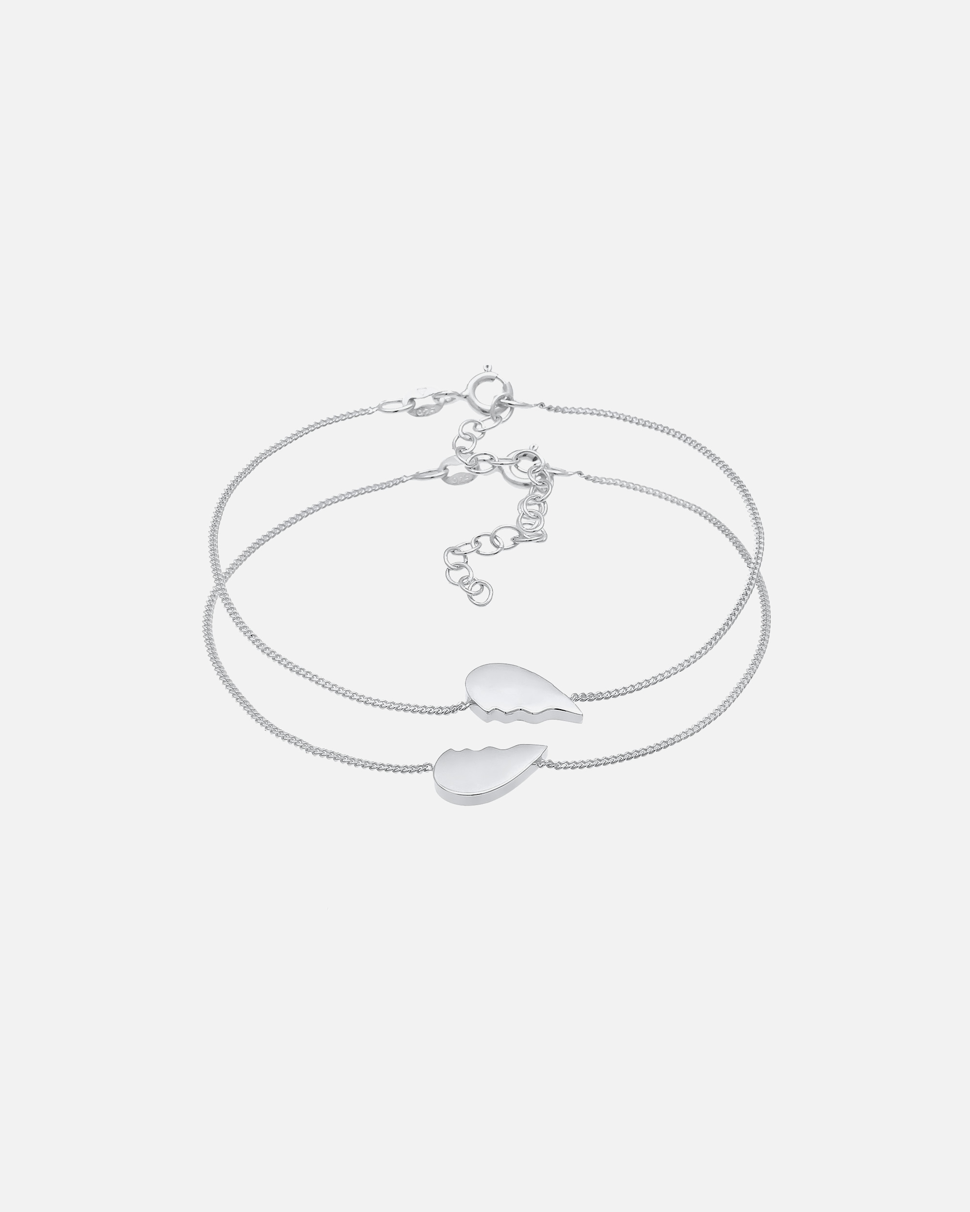 Elli Coeur de dame en demi-amitié Love Bond ajustable en argent sterling 925 plaqué or