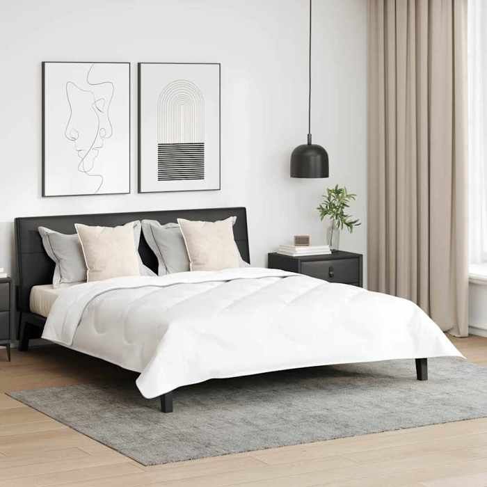 vidaXL Edredón con almohadas, 3 piezas, microfibra blanca, decoración elegante para dormitorio, juego de ropa de cama 3378161